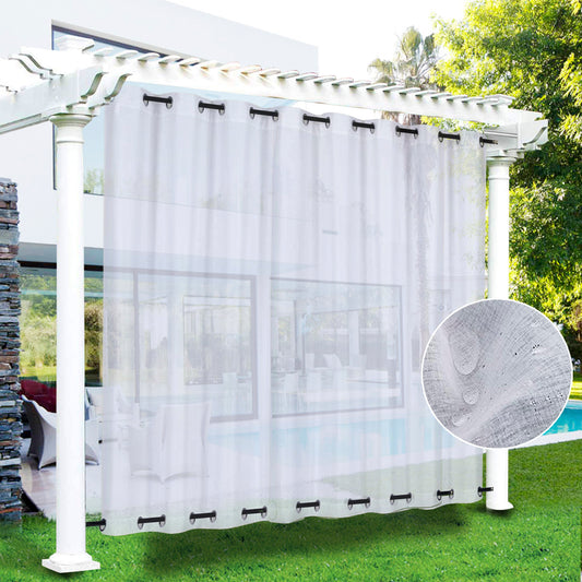 Rideau d'extérieur transparent et imperméable pour patio