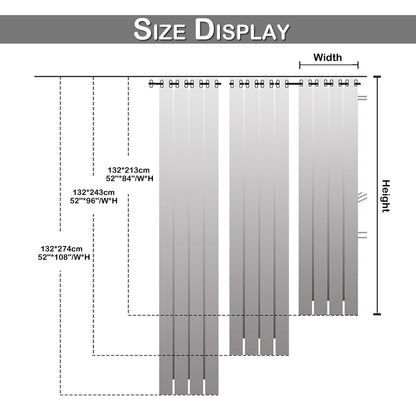 Rideaux d'extérieur 100 % occultants pour terrasse, 1 panneau, noir, 132 x 213 cm/132 x 243 cm/132 x 274 cm