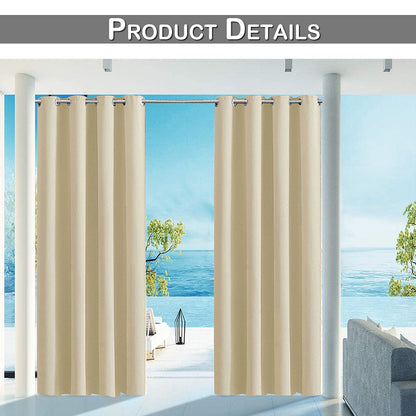 Home Patio Curtain 100% Blackout Outdoor