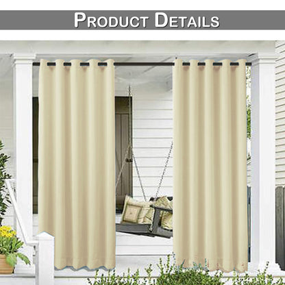 Home Patio Curtain 100% Blackout Outdoor