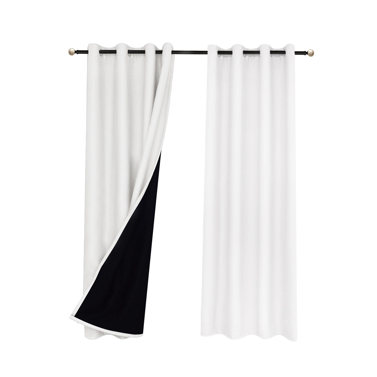 100% Blackout Curtains, 1 Panel, White, 132cm*160cm/132cm*213cm