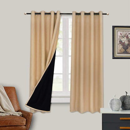 100% Blackout Curtains, 1 Panel, Beige, 132cm*160cm/132cm*213cm