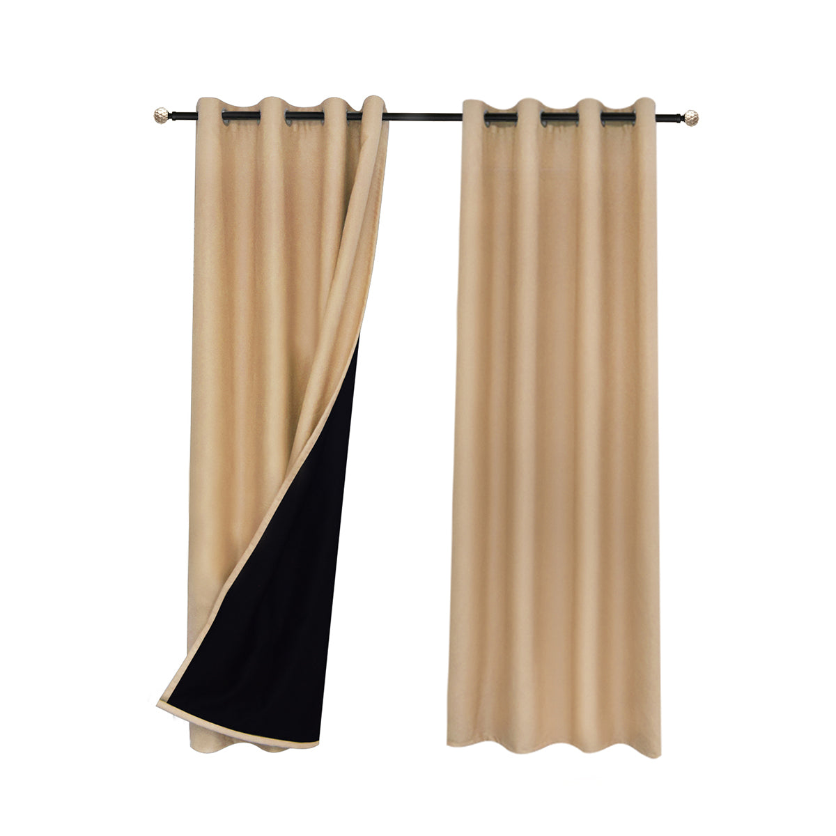 100% Blackout Curtains, 1 Panel, Beige, 132cm*160cm/132cm*213cm