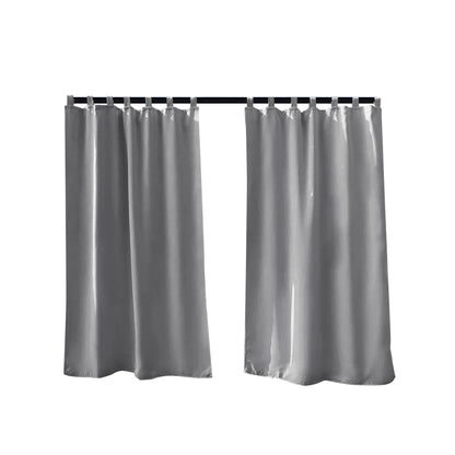 Rideau occultant 100 % pour terrasse, 1 panneau, gris, 132 x 183 cm/32 x 213 cm/132 x 241 cm