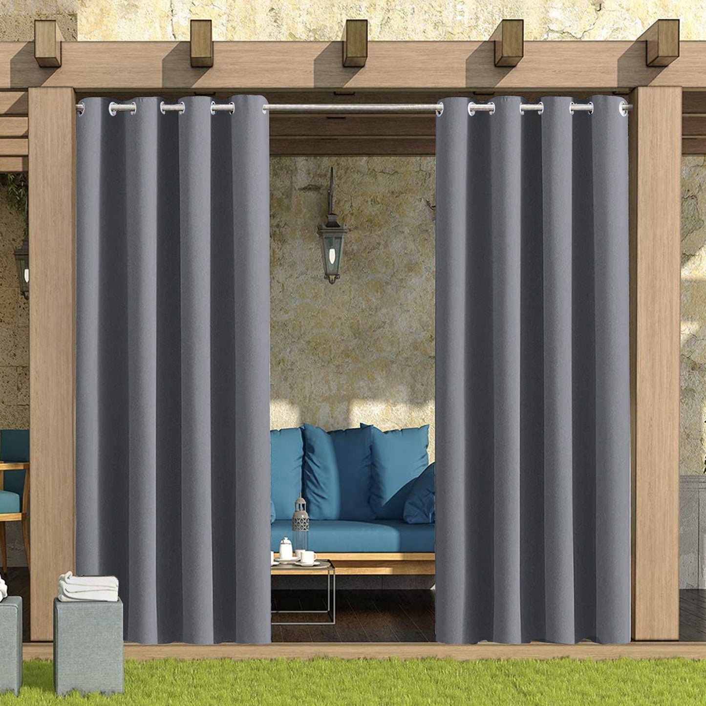 Home Patio Curtain 100% Blackout Outdoor