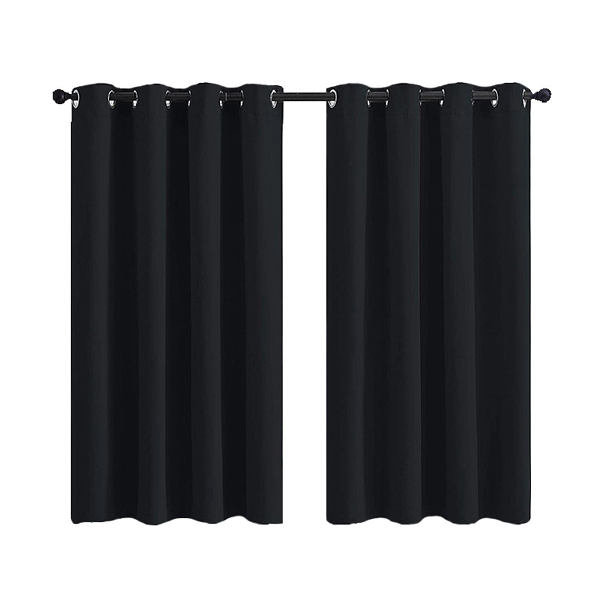 Rideaux d'extérieur 100 % occultants pour terrasse, 1 panneau, noir, 132 x 213 cm/132 x 243 cm/132 x 274 cm