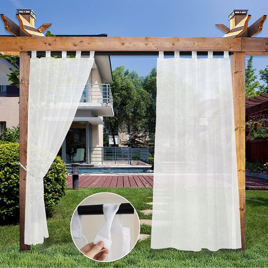 Rideau d'extérieur transparent et imperméable pour patio pour décoration de jardin